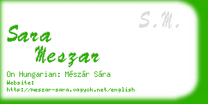 sara meszar business card